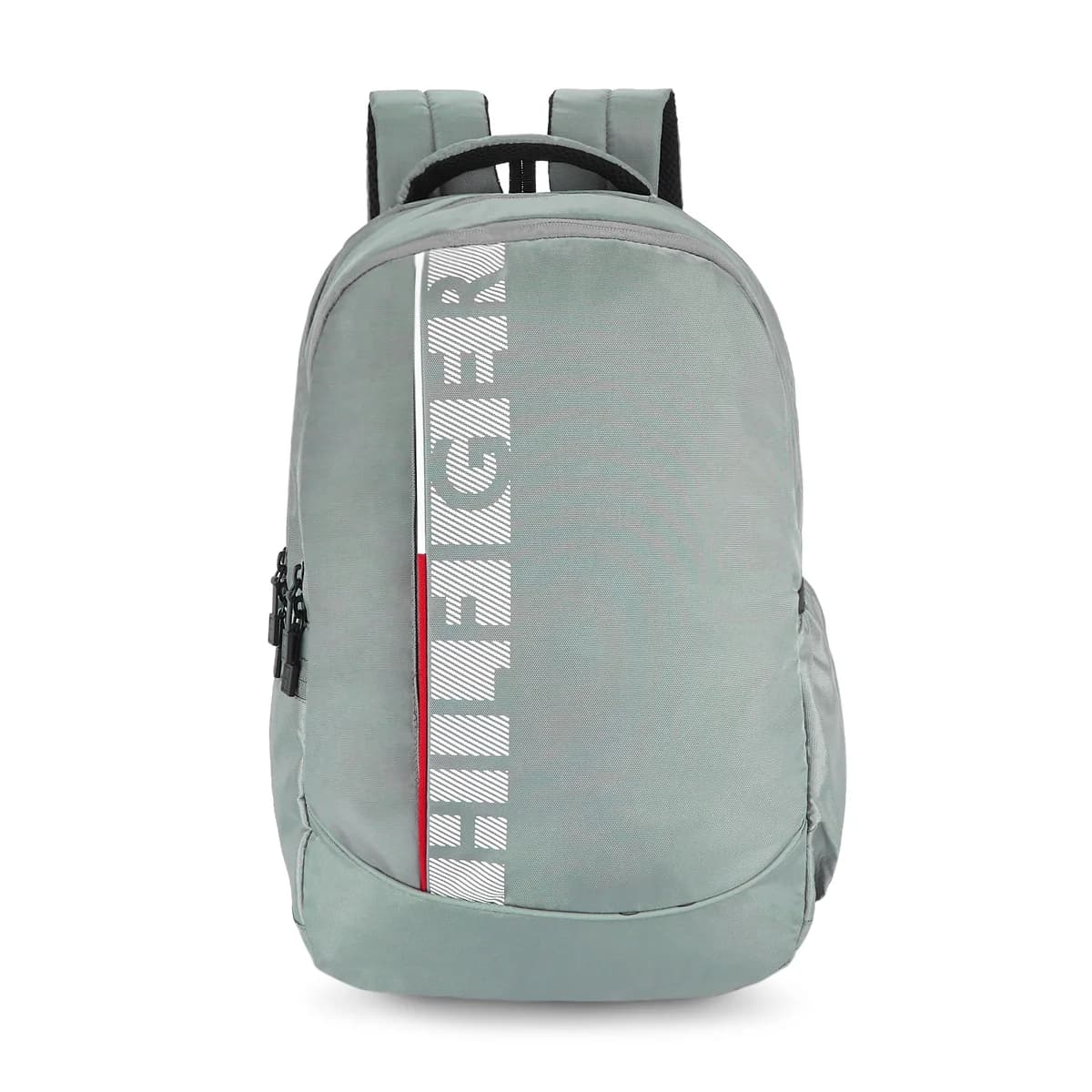 Unisex Grey Smart Casual Printed Polyester Backpack