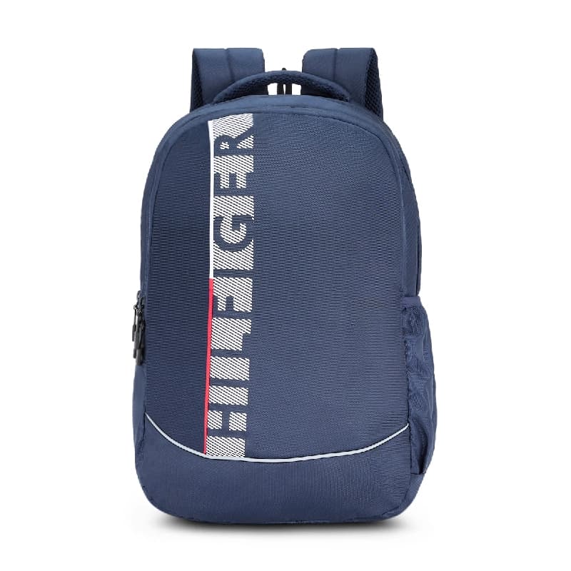 Unisex Navy Smart Casual Printed Polyester Backpack