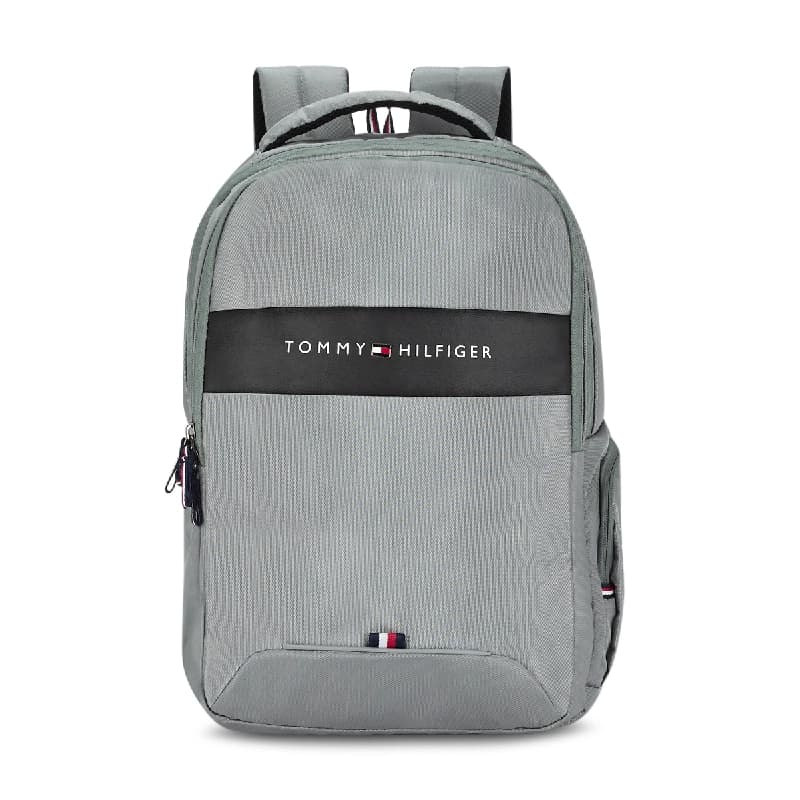 Unisex Grey Smart Casual Printed Polyester Backpack