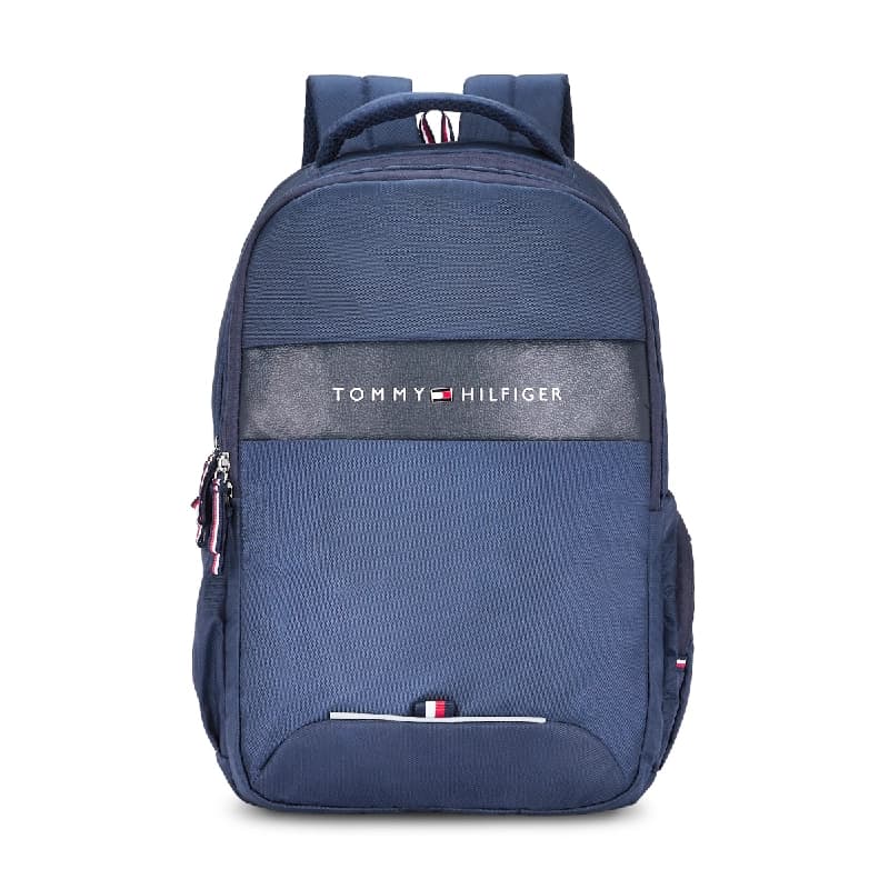 Unisex Navy Smart Casual Printed Polyester Backpack