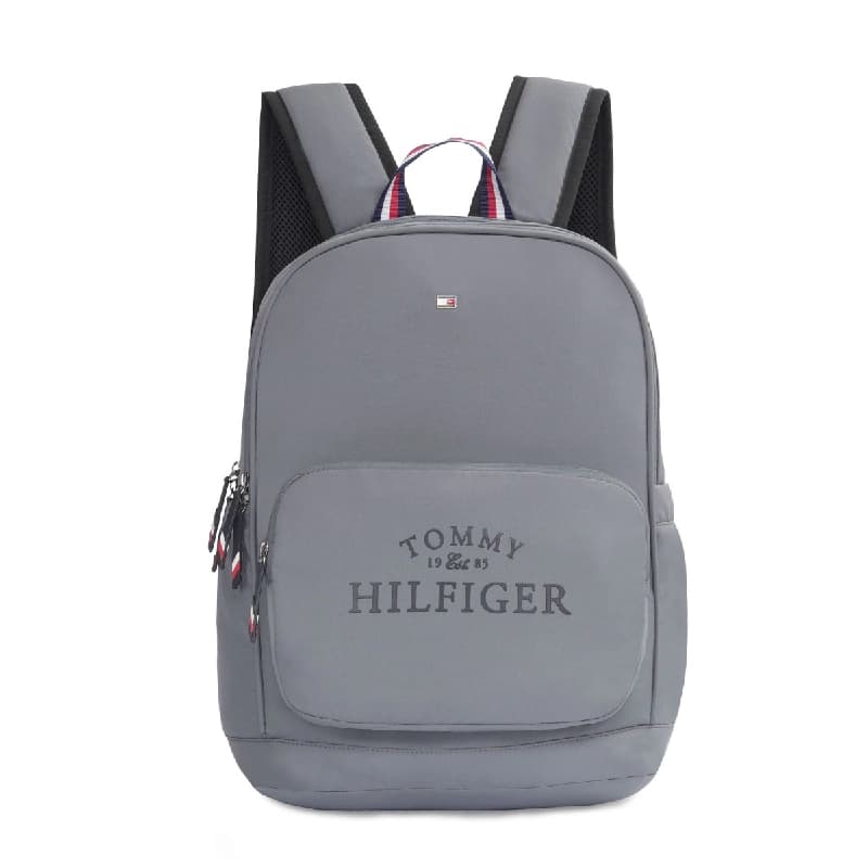 Unisex Grey Smart Casual Printed Polyester Backpack