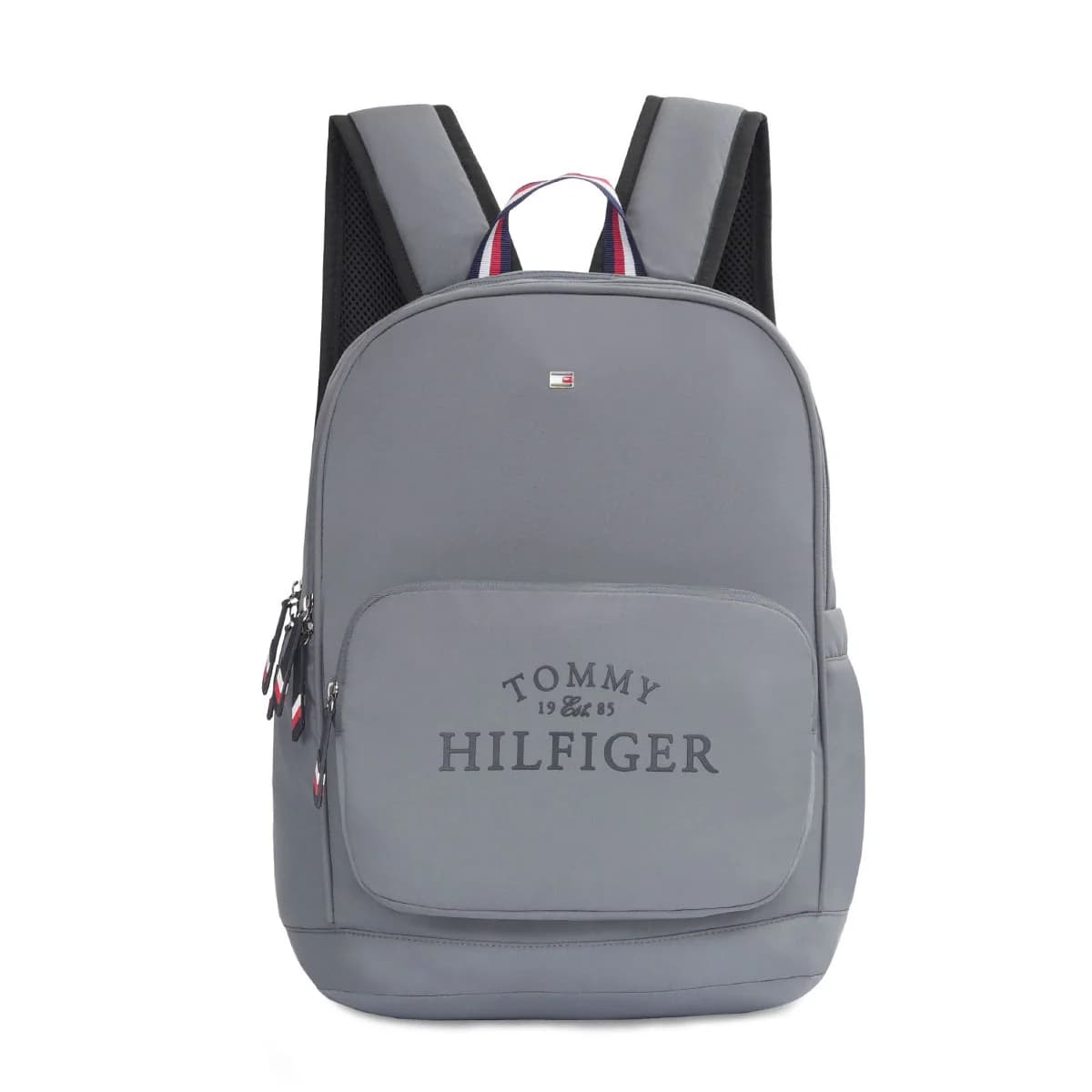 Unisex Grey Smart Casual Printed Polyester Backpack
