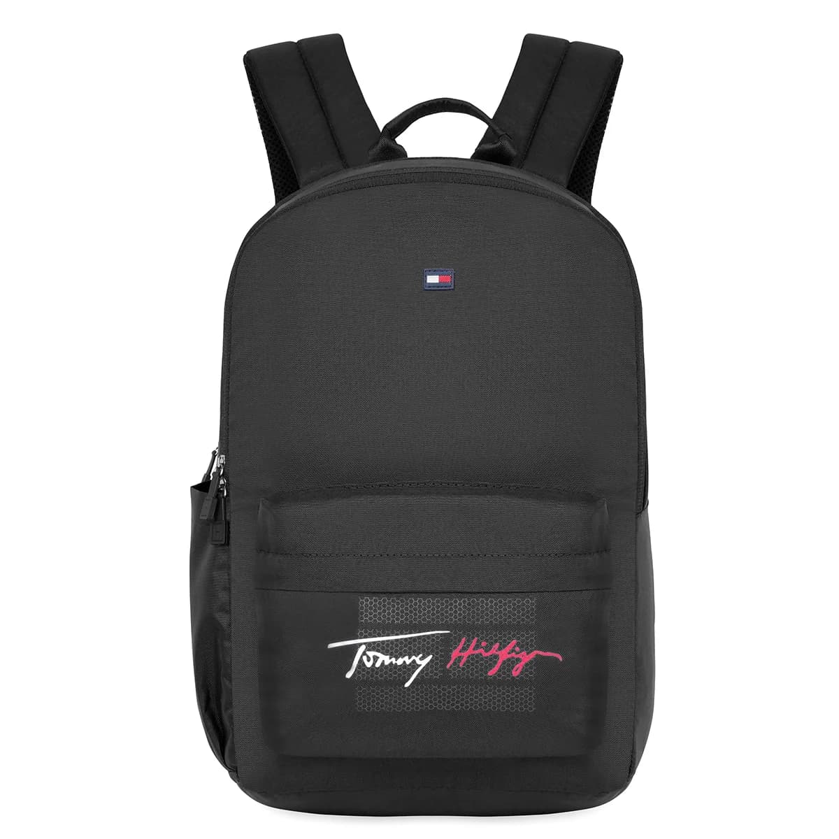 Unisex Black Smart Casual Printed Polyester Backpack