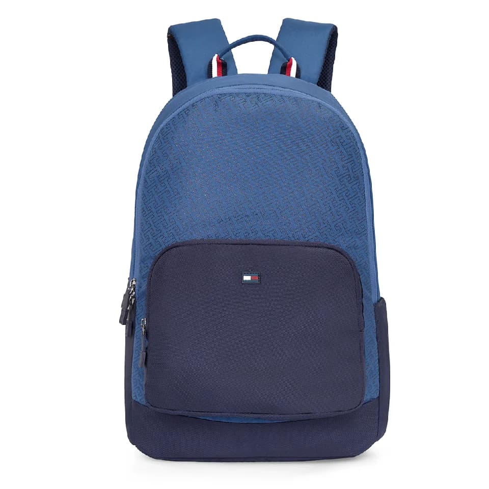 Unisex Navy Smart Casual Printed Polyester Backpack
