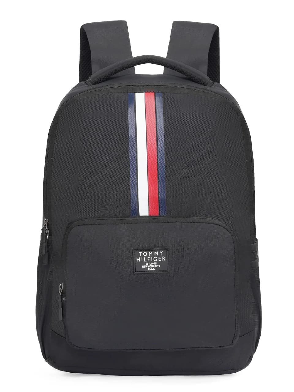 Unisex Black Smart Casual Printed Polyester Backpack