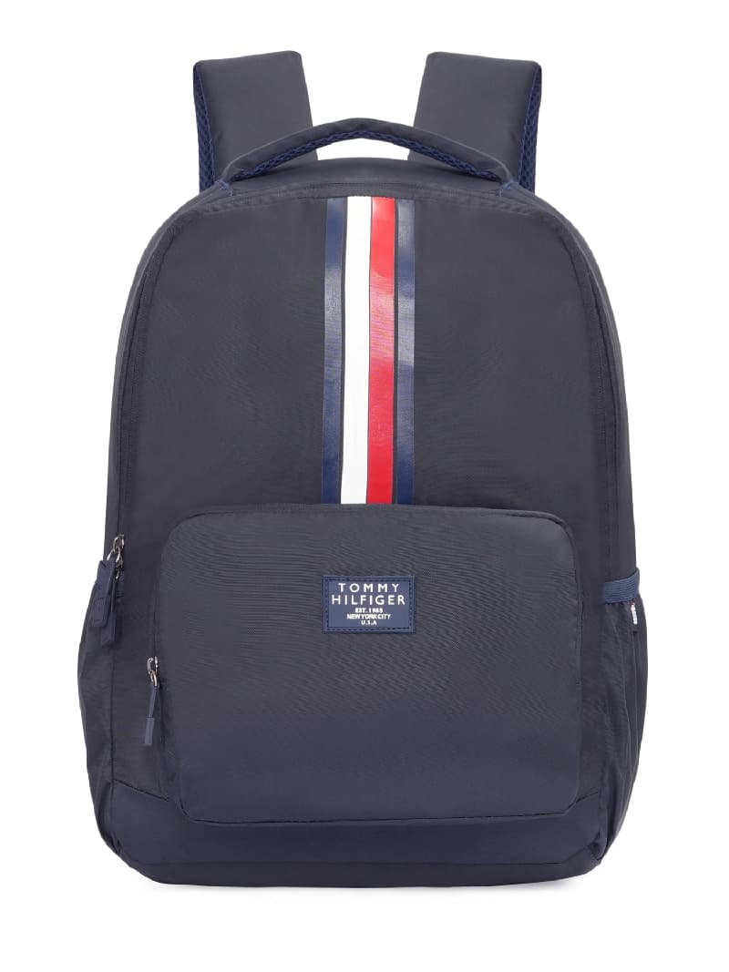 Unisex Navy Smart Casual Printed Polyester Backpack