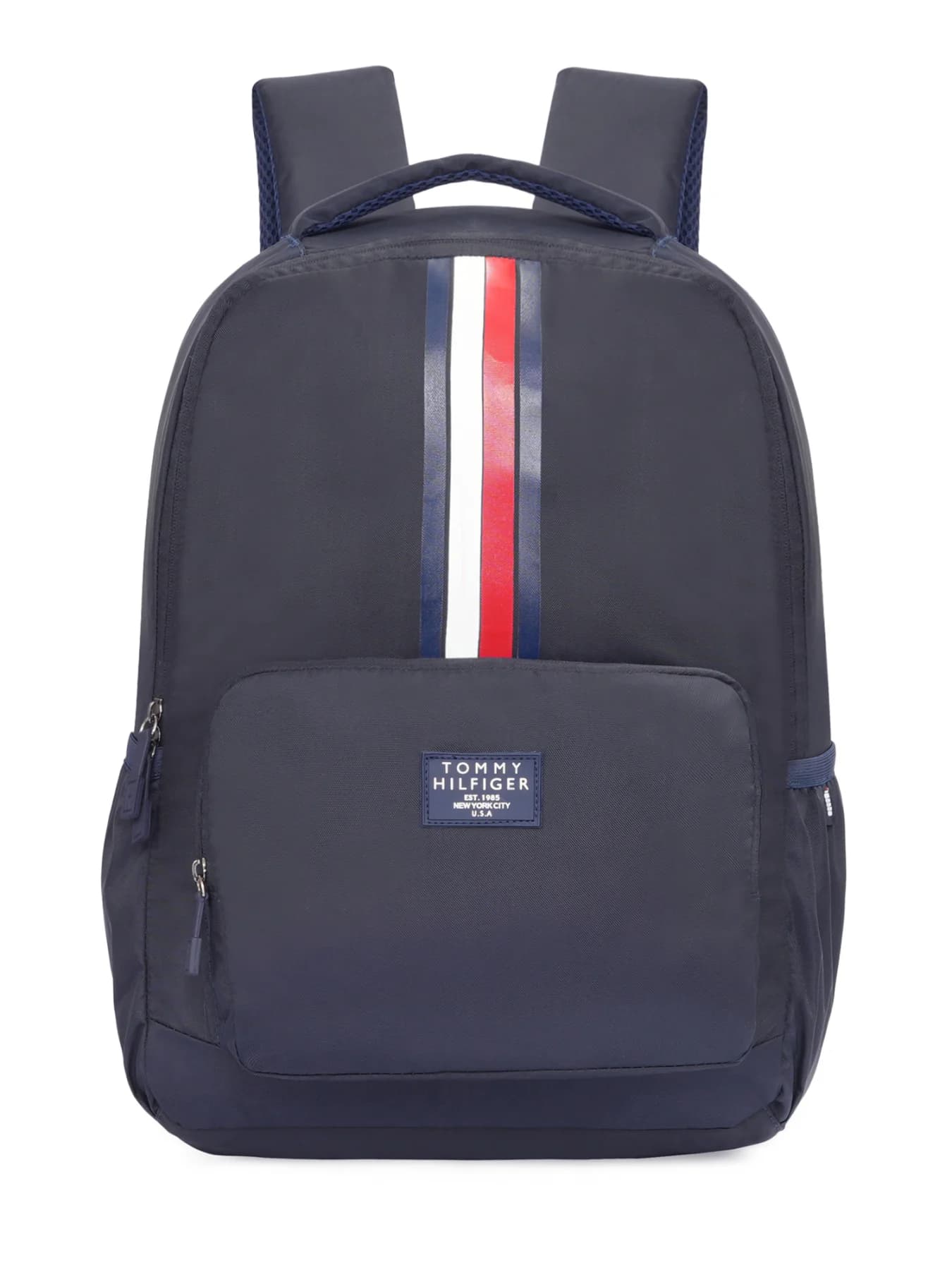 Unisex Navy Smart Casual Printed Polyester Backpack