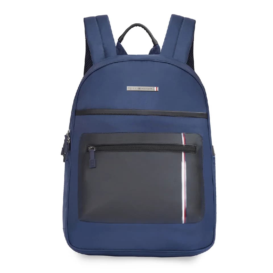 Unisex Navy Smart Casual Printed Polyester Backpack