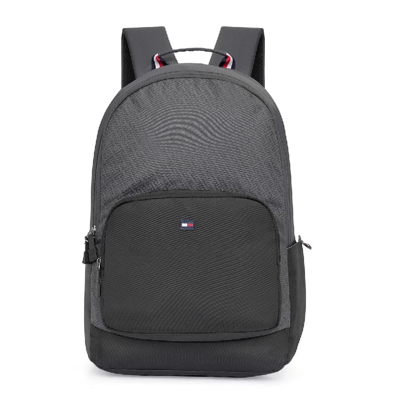 Unisex Grey Smart Casual Printed Polyester Backpack
