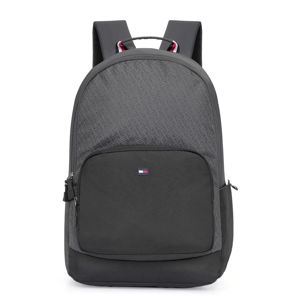 Unisex Grey Smart Casual Printed Polyester Backpack