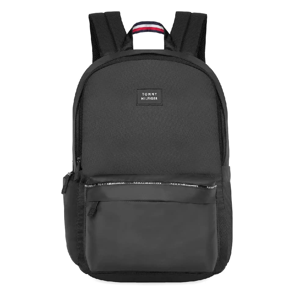 Unisex Black Smart Casual Printed Polyester Backpack