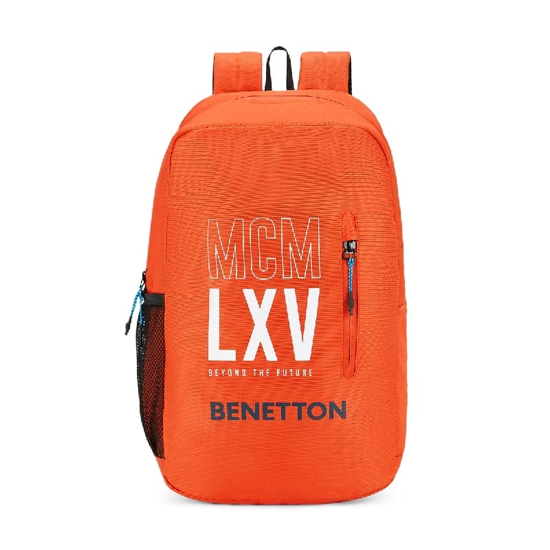 Unisex Orange Smart Casual Solid Polyester Backpack