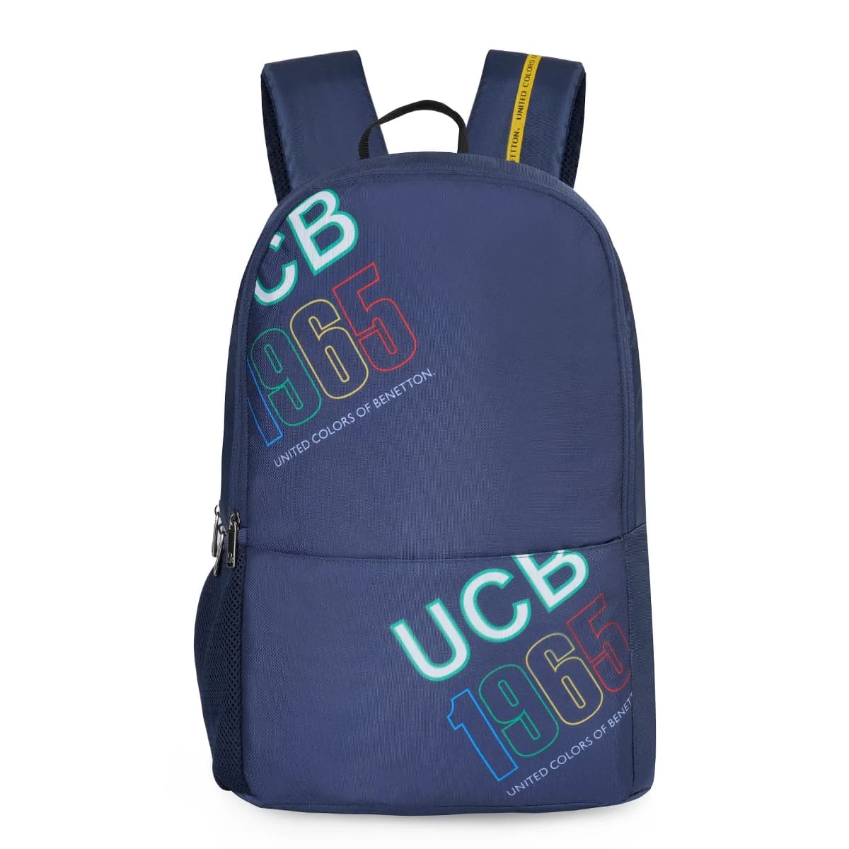 Unisex Navy Smart Casual Printed Polyester Backpack