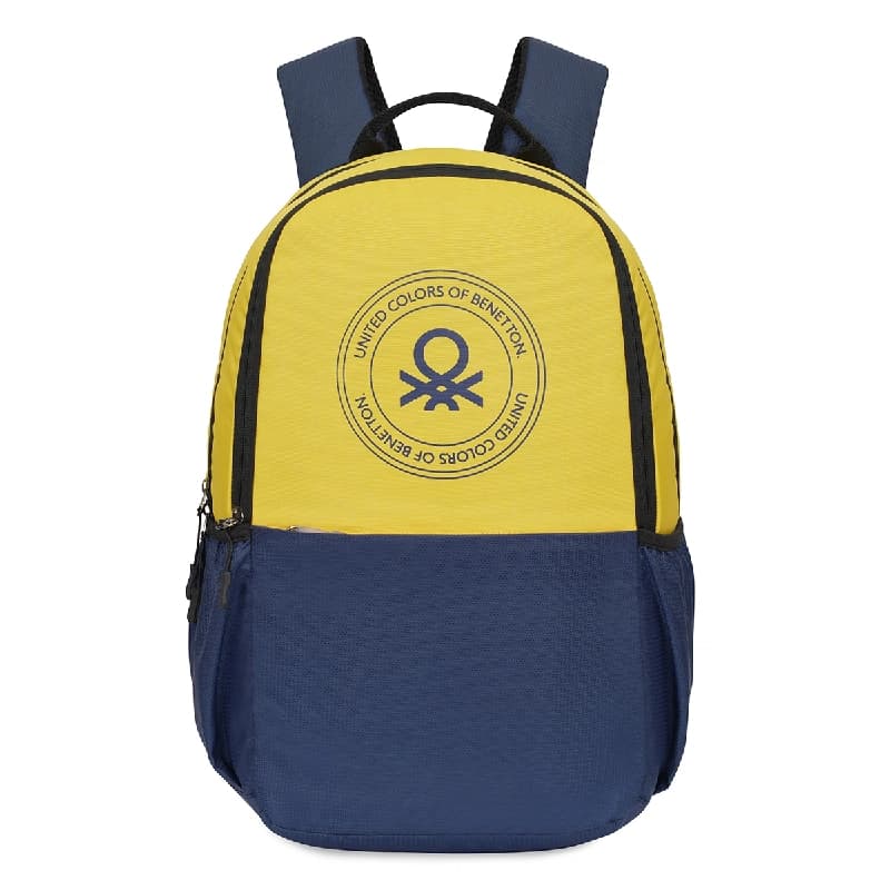 Unisex Yellow Smart Casual Printed Polyester Backpack