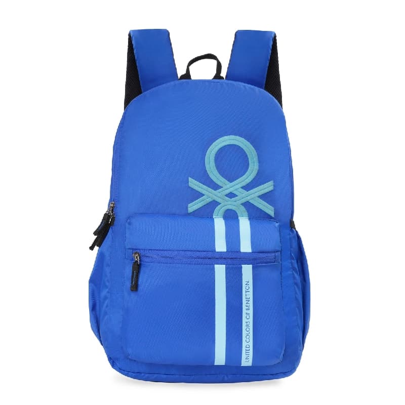 Unisex Blue Smart Casual Printed Polyester Backpack