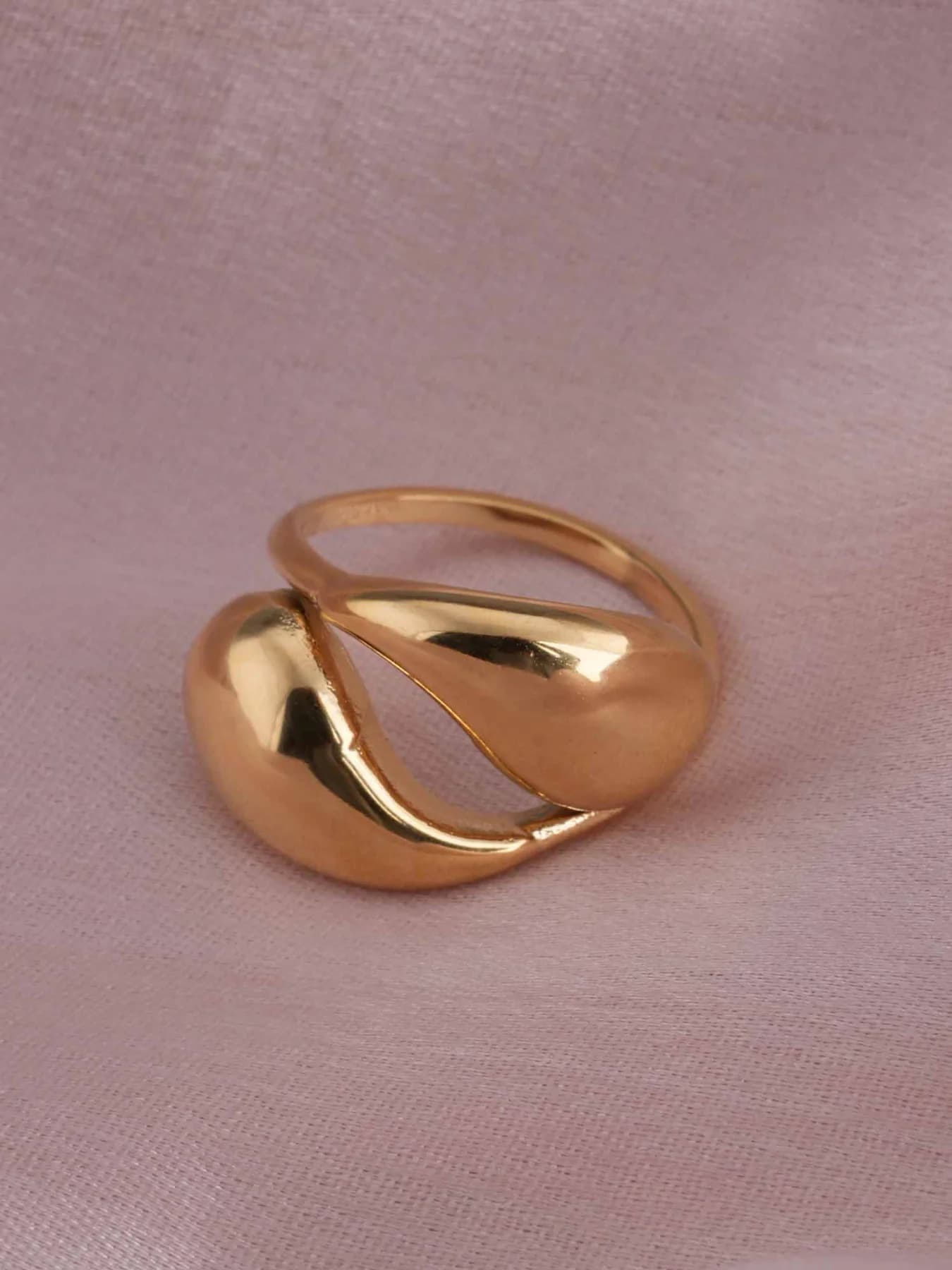 Women's Gold Plated Adjustable Finger Ring - Waterproof & Anti-Tarnish