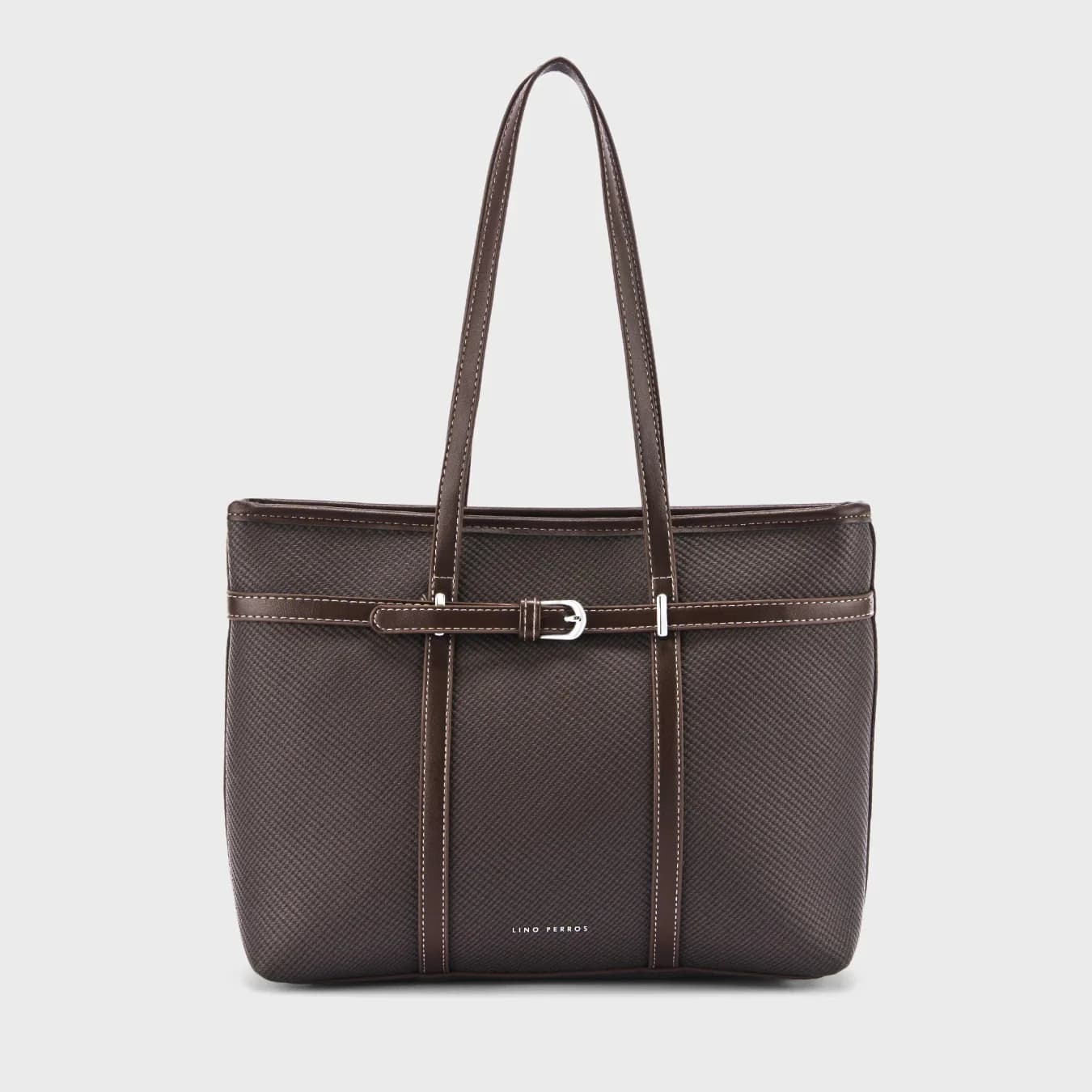 Women's Brown Casual Solid Leather Tote Bag