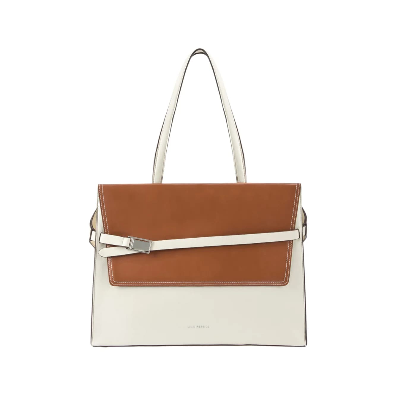 Women's White Casual Solid Leather Tote Bag