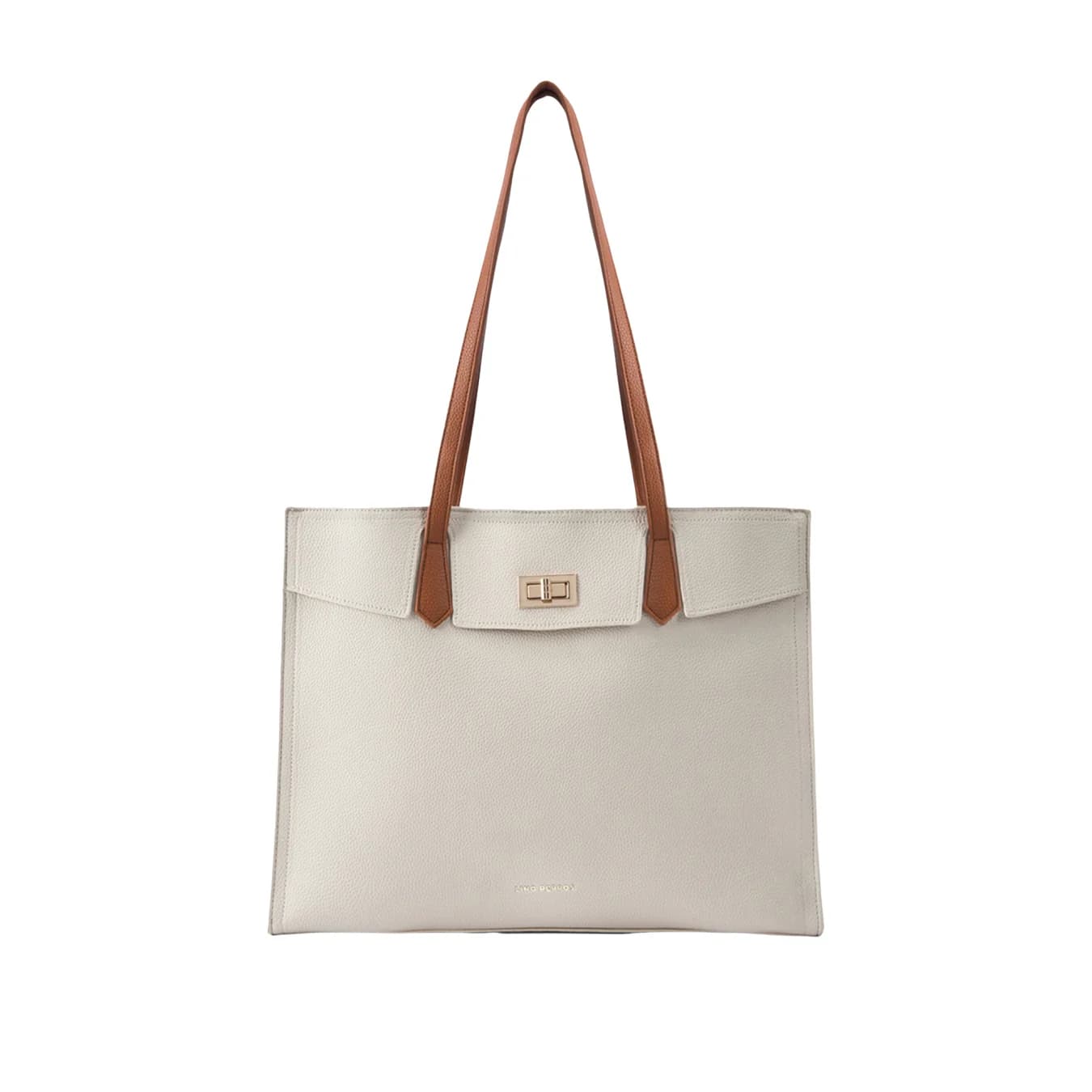 Women's White Casual Solid Leather Tote Bag