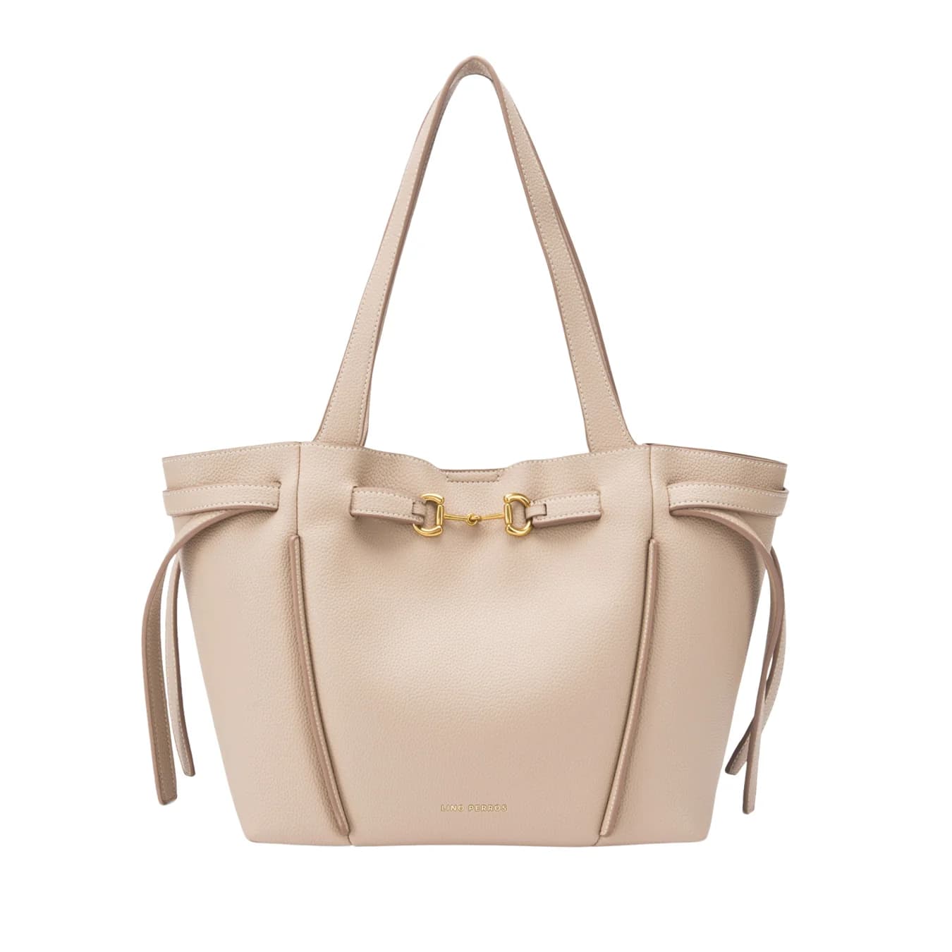 Women's Beige Casual Solid Leather Tote Bag