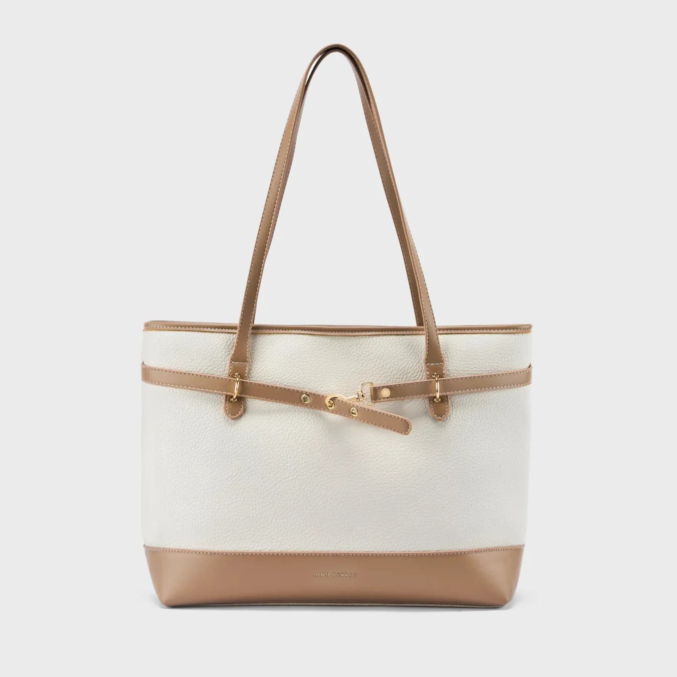 Women's White Casual Solid Leather Tote Bag