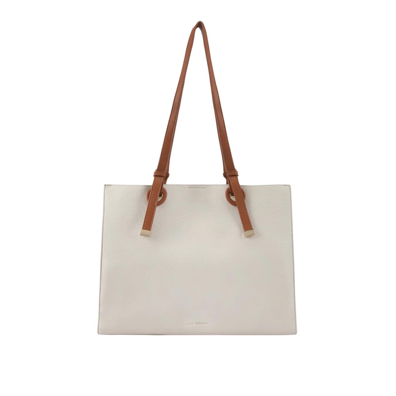 Women's White Casual Solid Leather Tote Bag