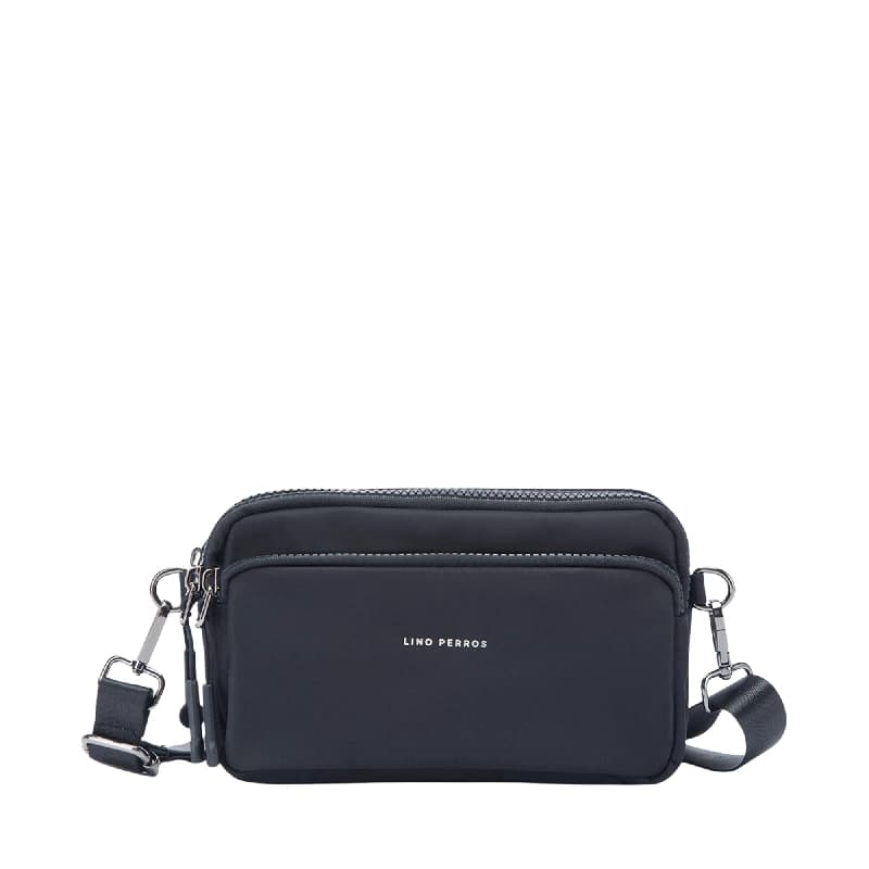 Women's Black Casual Solid Leather Sling Bag