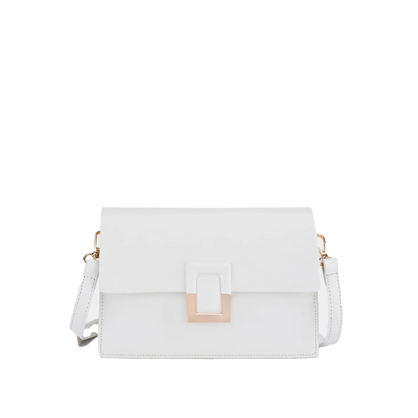 Women's White Casual Solid Leather Sling Bag