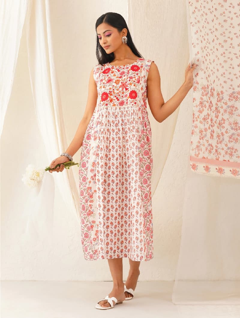 Women's Multicolor Casual Floral Regular Fit Dress