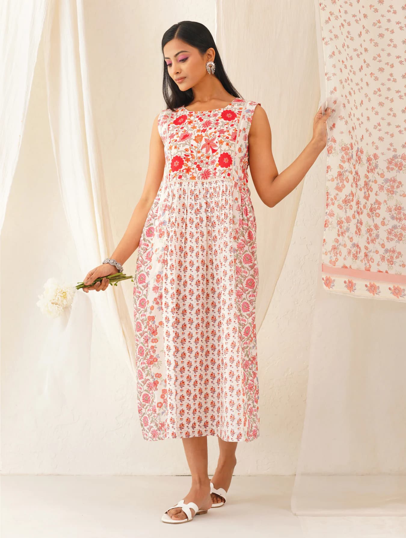 Women's Multicolor Casual Floral Regular Fit Dress