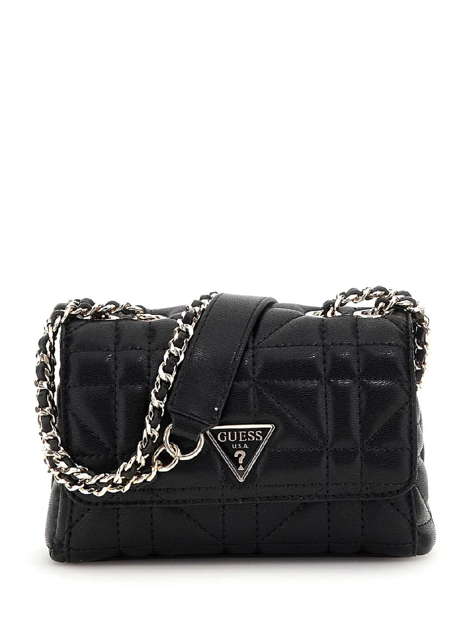 Women's Black Quilted Edita Mini Crossbody Bag