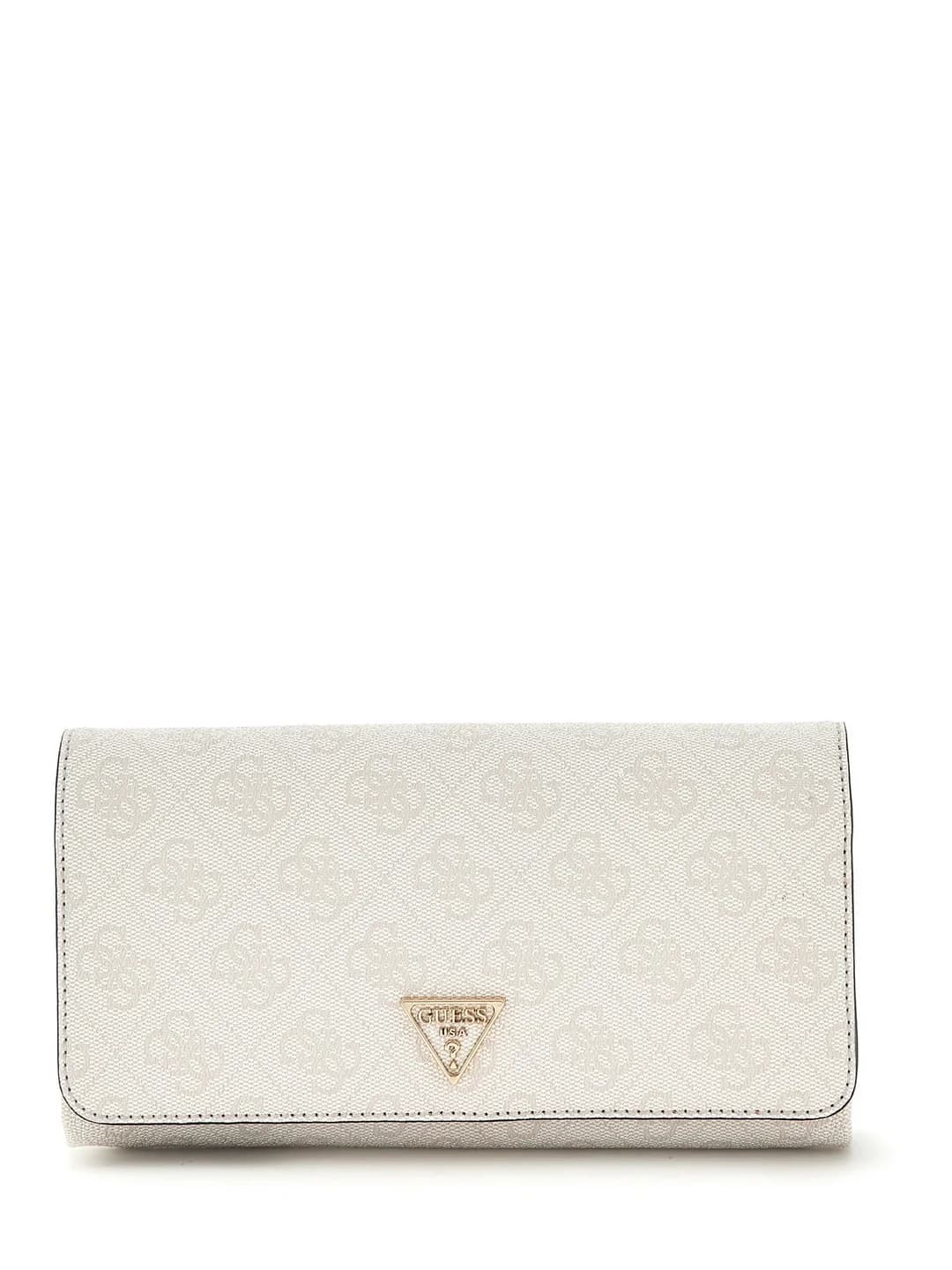 Women's White Logo Printed Noelle Flap Organizer Crossbody Bag