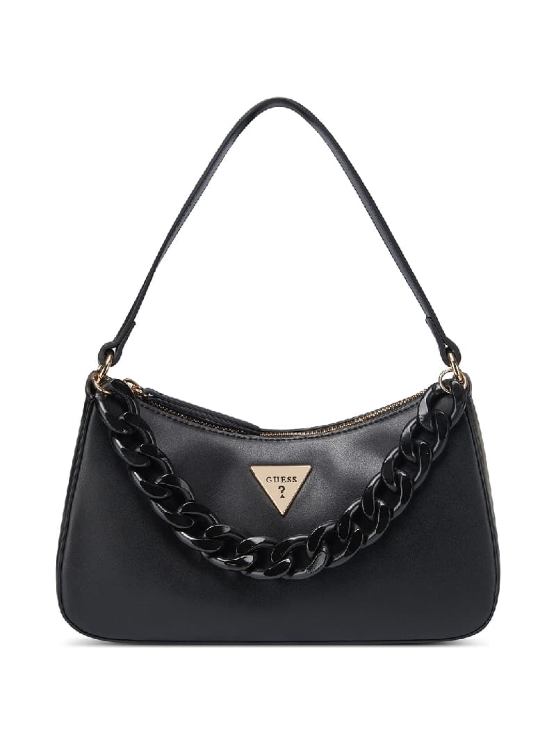 Women's Black Solid Gabbi Mini Top Zip Shoulder Bag
