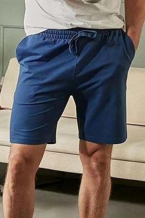 Men's Navy Casual Solid Regular Fit Short
