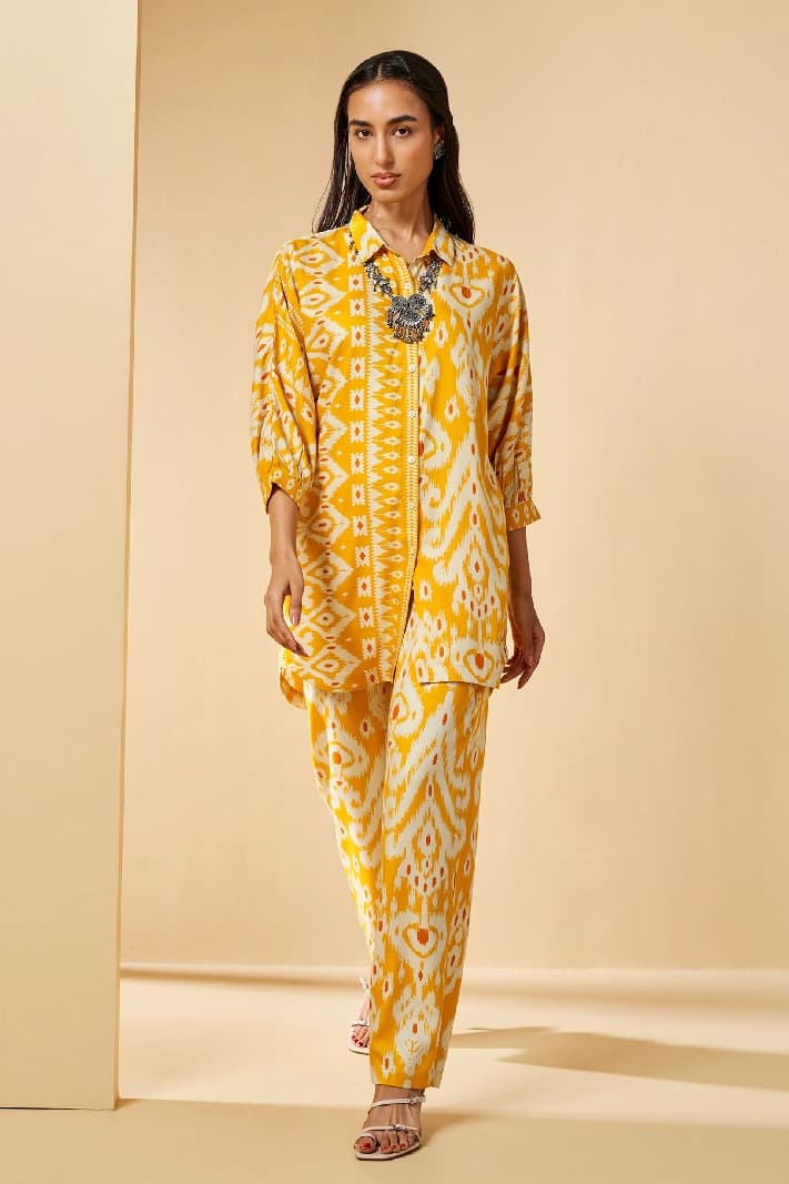 Women's Yellow Casual Kurta Set