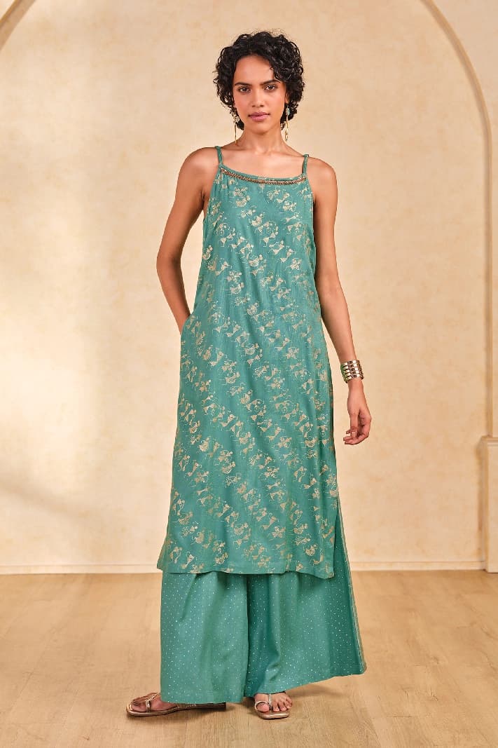 Women's Green Casual Kurta Set