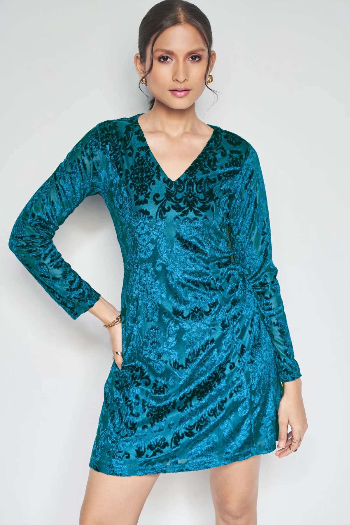 Women's Blue Casual Solid Dress