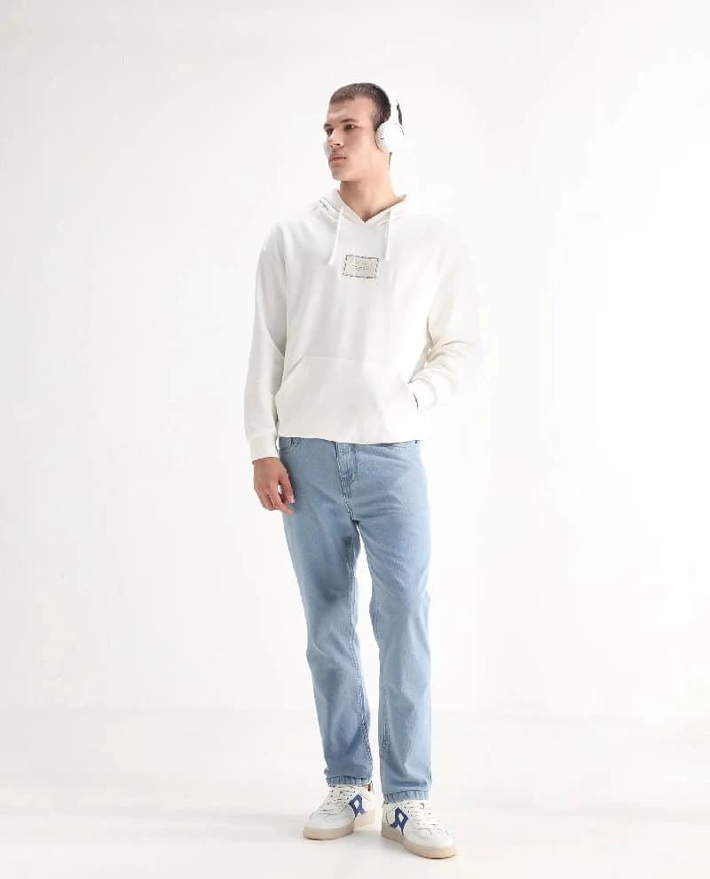 Men's Blue Casual Solid Slim Fit Jeans