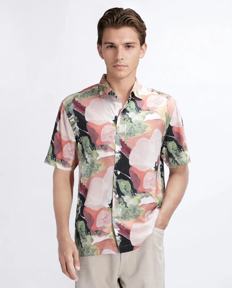 Men's Multicolor Casual Printed Regular Fit Shirt