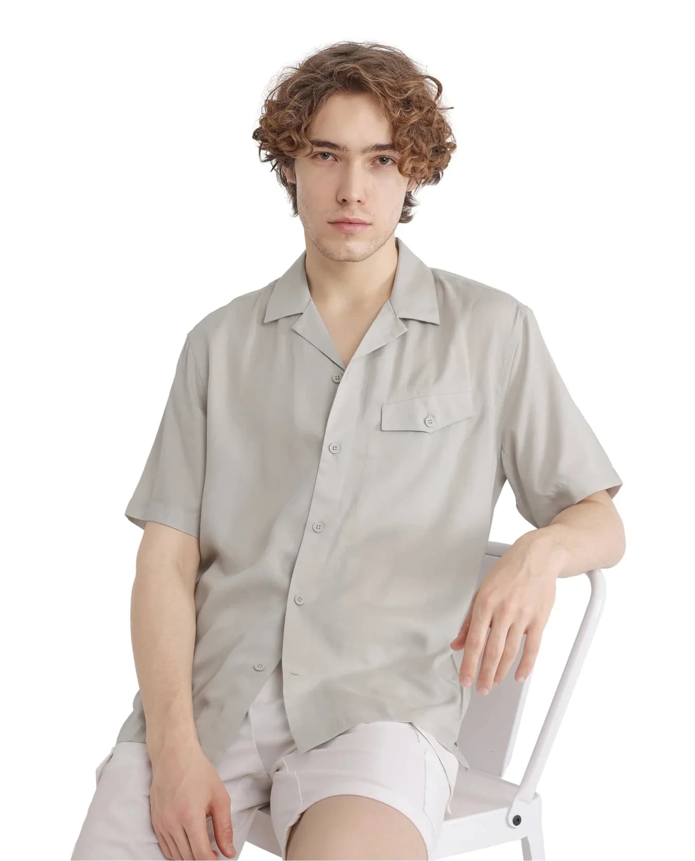 Men's Grey Casual Solid Regular Fit Shirt