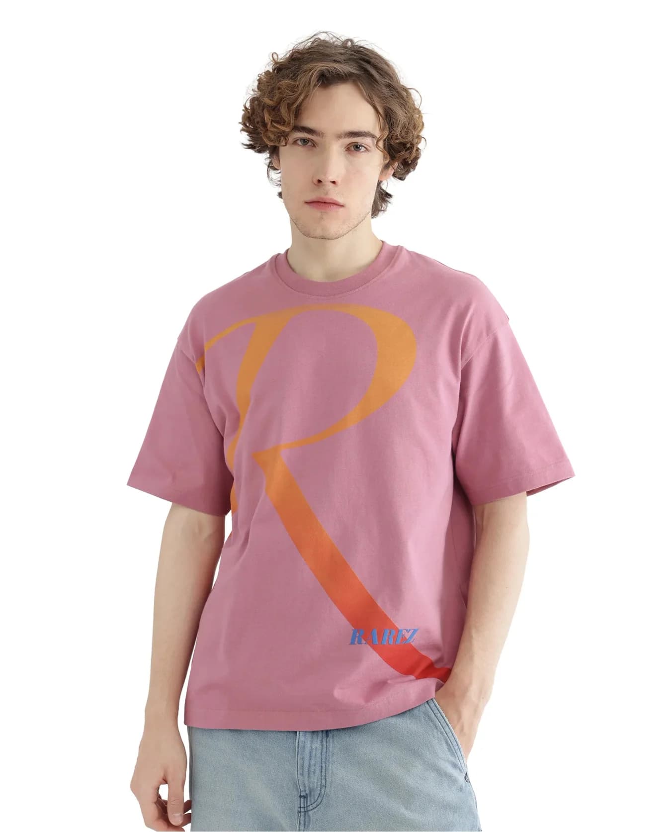 Men's Pink Casual Tie-Dye Oversized Fit Tshirt