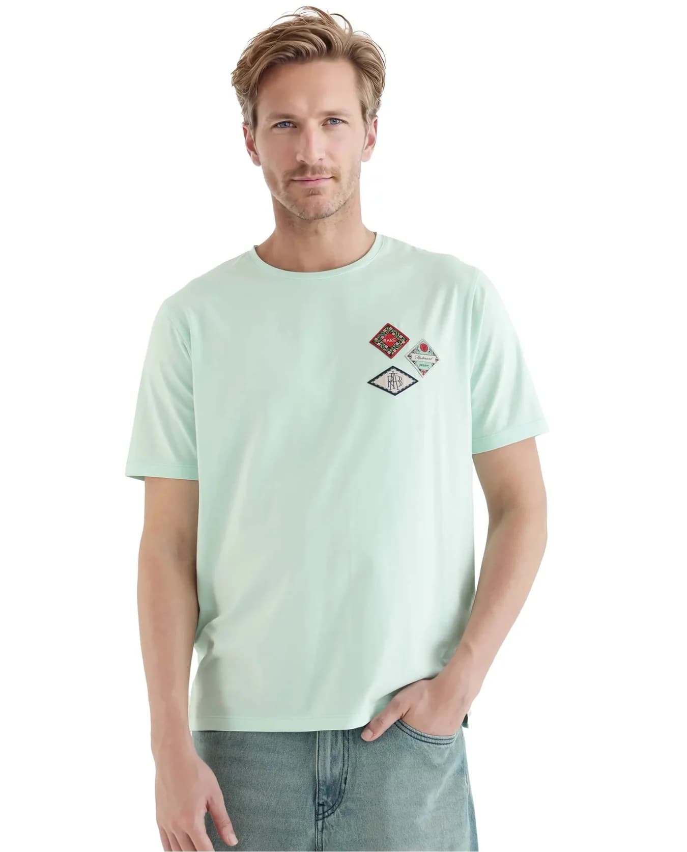 Men's Green Casual Printed Regular Fit Tshirt