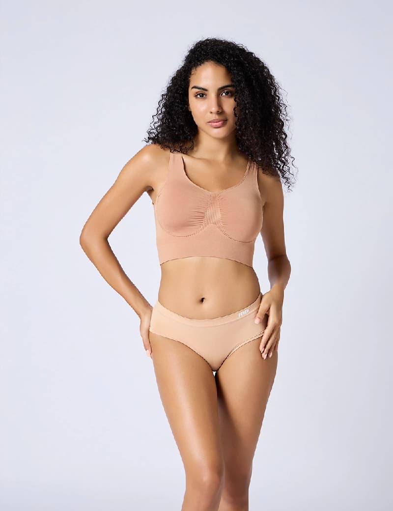 Women's Beige Sport Solid Bra
