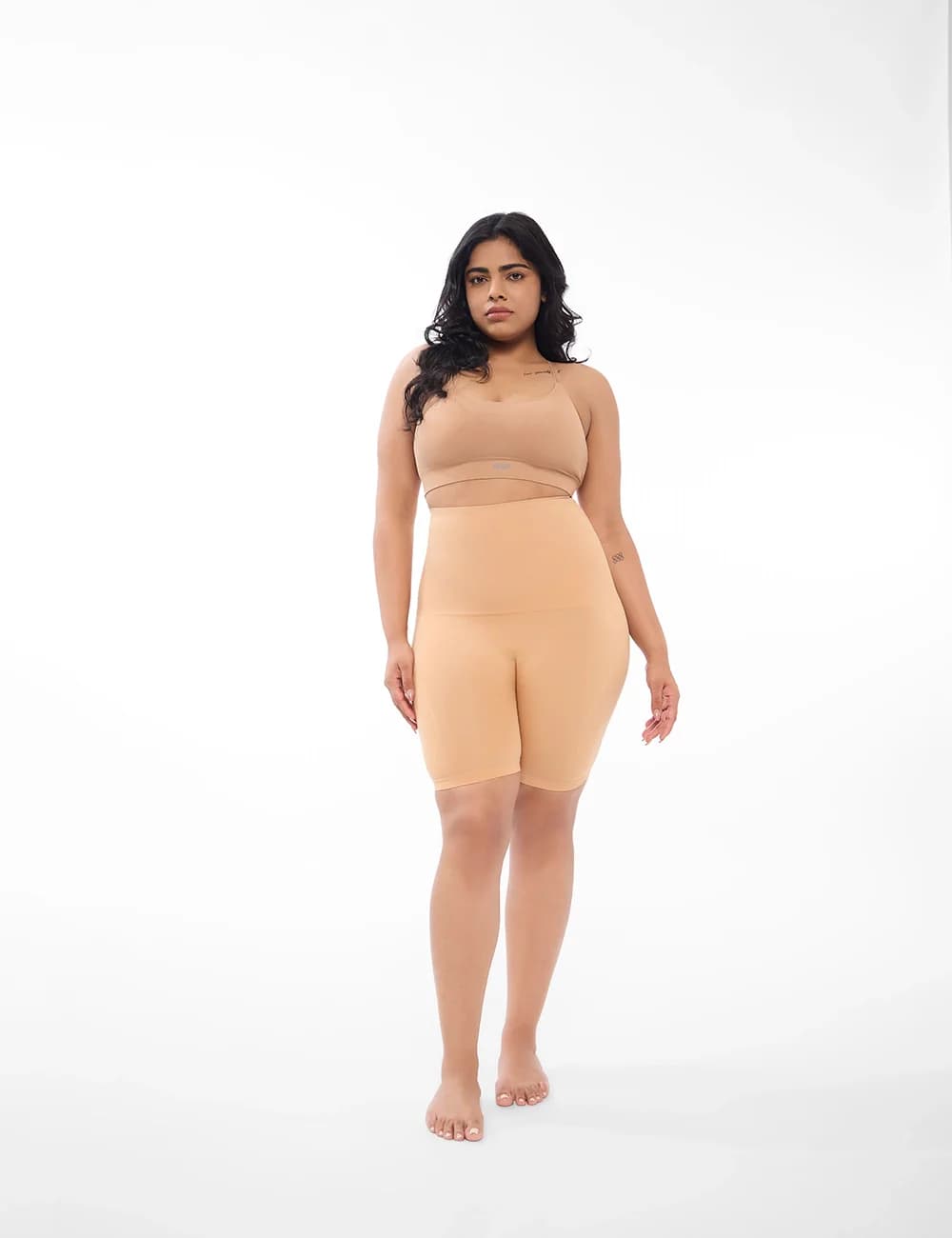 Women's Beige Solid Shapewear
