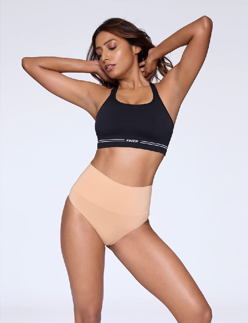 Women's Beige Sport Solid Panties