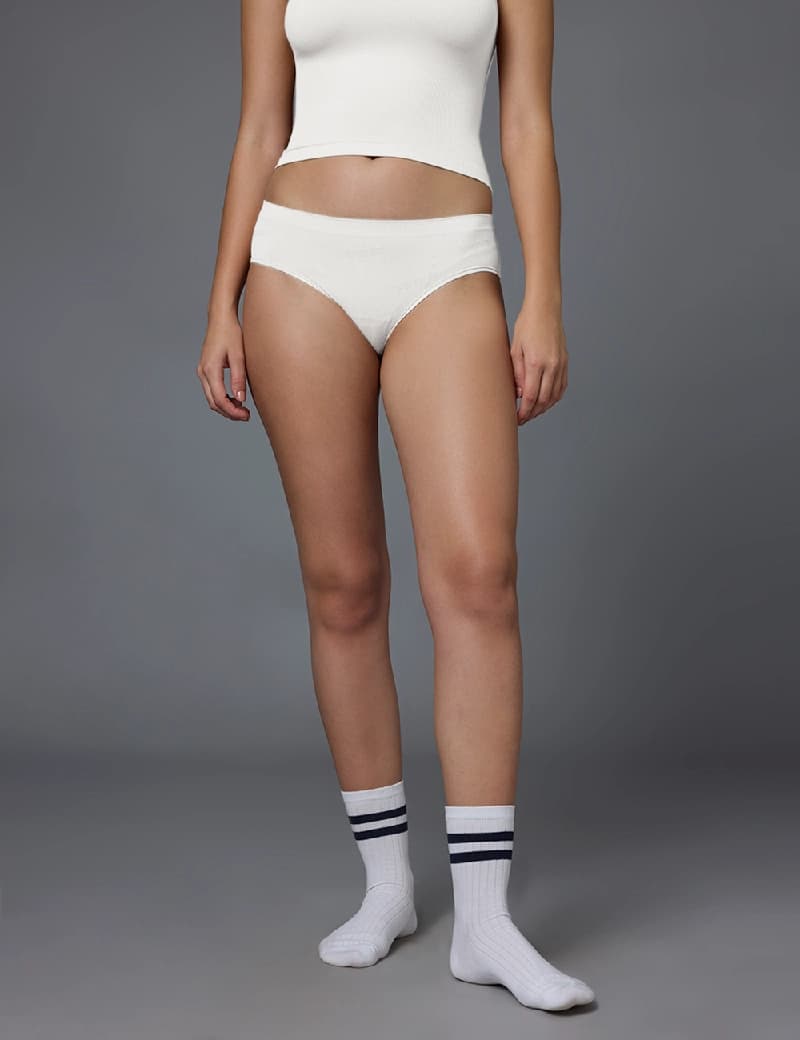 Women's White Sport Solid Panties