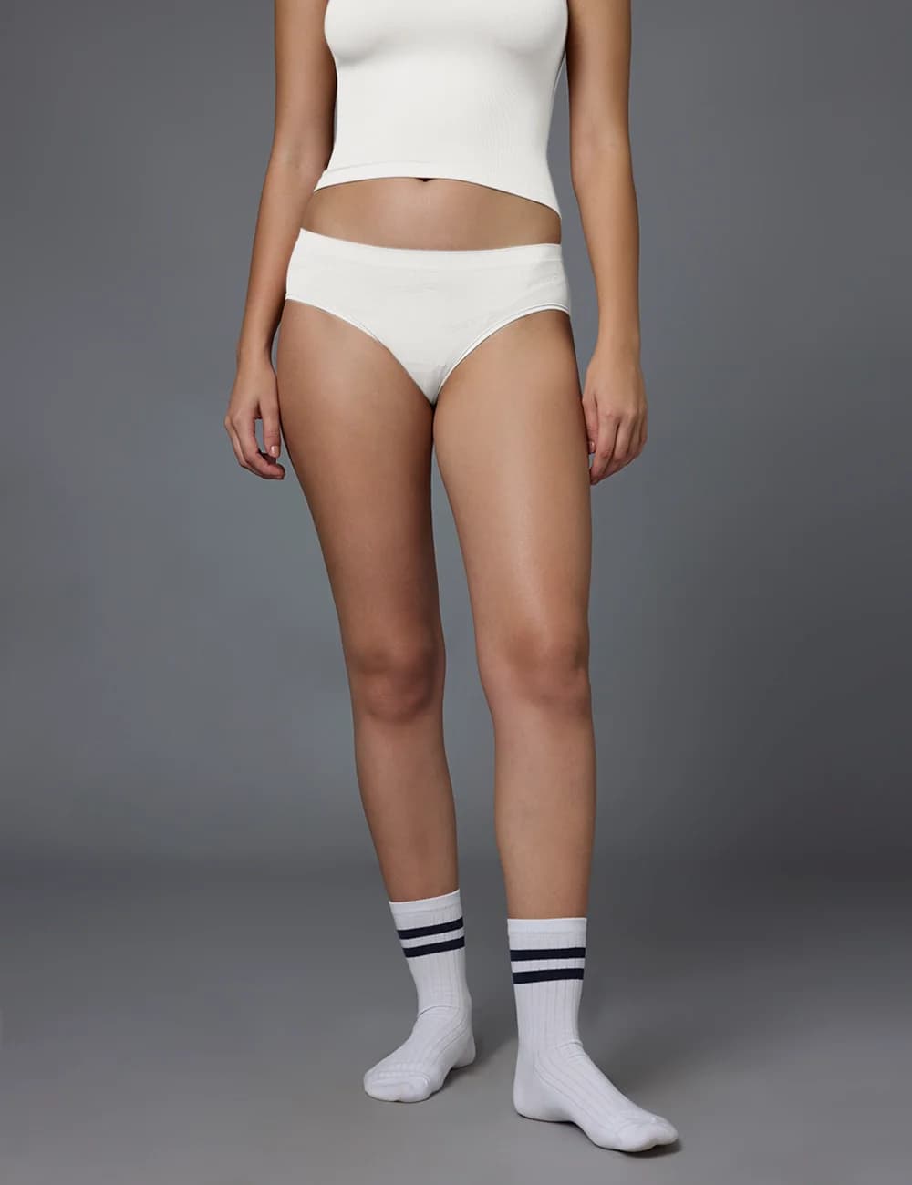 Women's White Sport Solid Panties