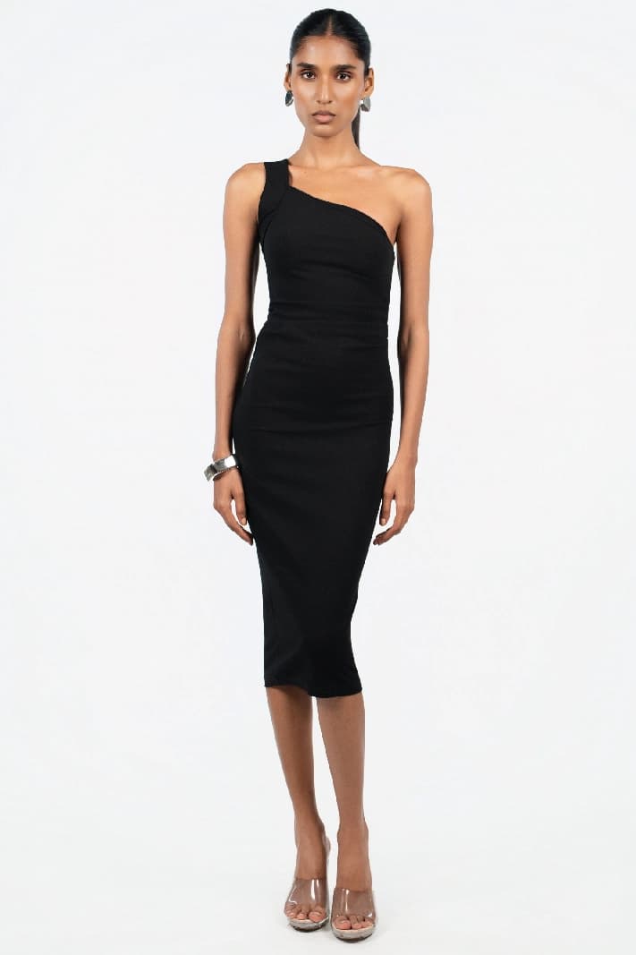 Women's Black Casual Solid Dress