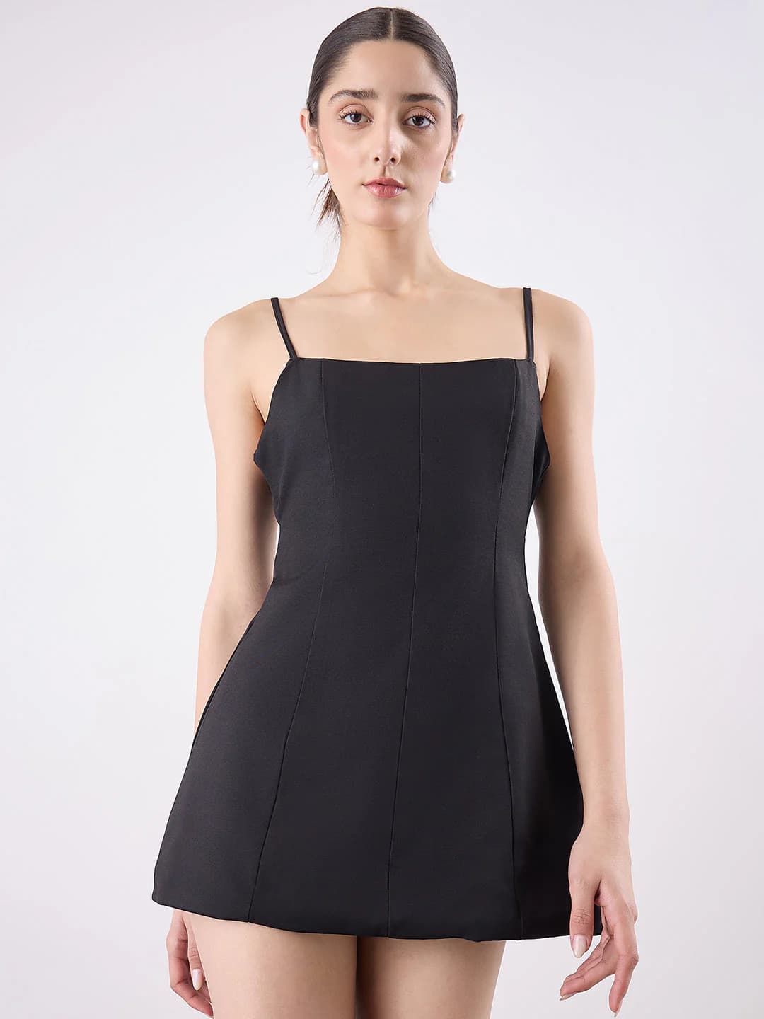 Women's Black Casual Solid Dress