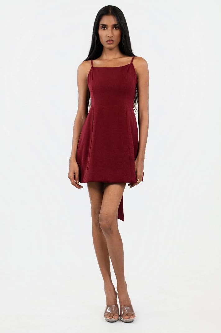 Women's Red Casual Solid Dress